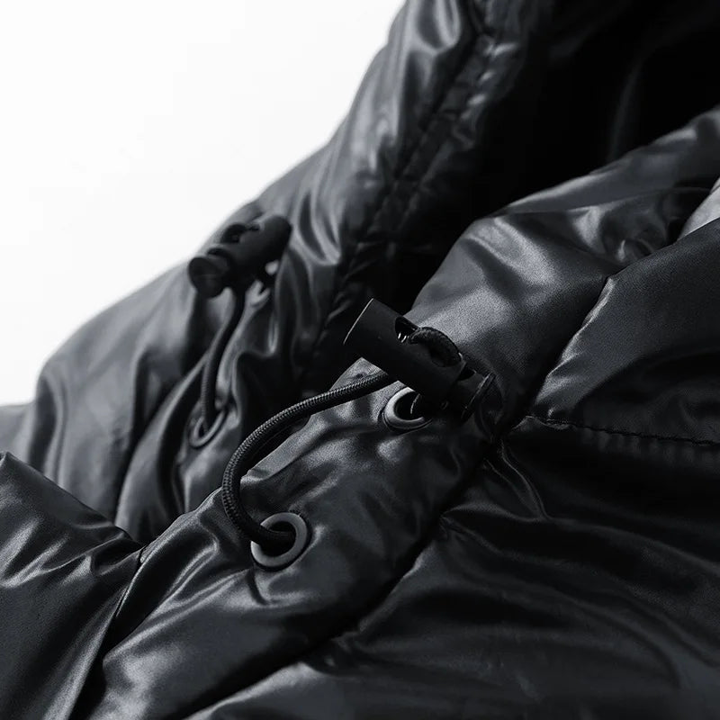 Man Down Jacket Winter Thicken Cold-proof Long Sleeve Male Outerwear Simple Solid Color Zipper Outdoor Daily Men Hooded Coat